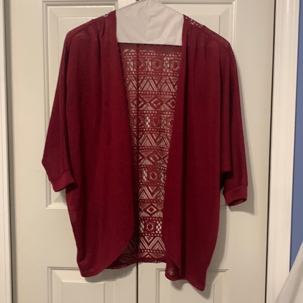 Burgundy Cardigan sz L